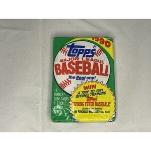 1990 Topps Baseball Cards, 1 Unopened Sealed Wax PACK From Wax Box, 16 Cards